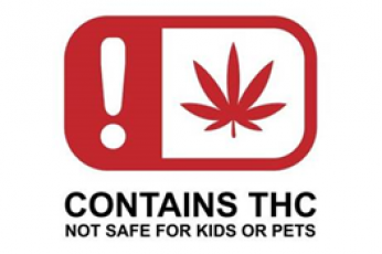 Cannabis content warning label.