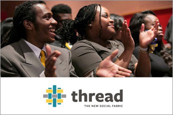 Thread logo and people clapping